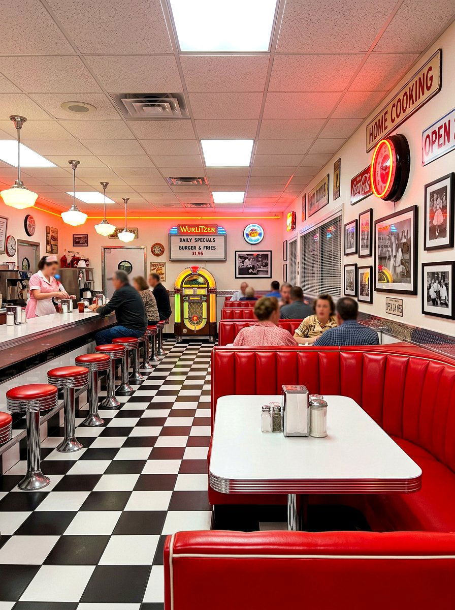 1950s Diner Style Dining Room - 30 retro dining room ideas