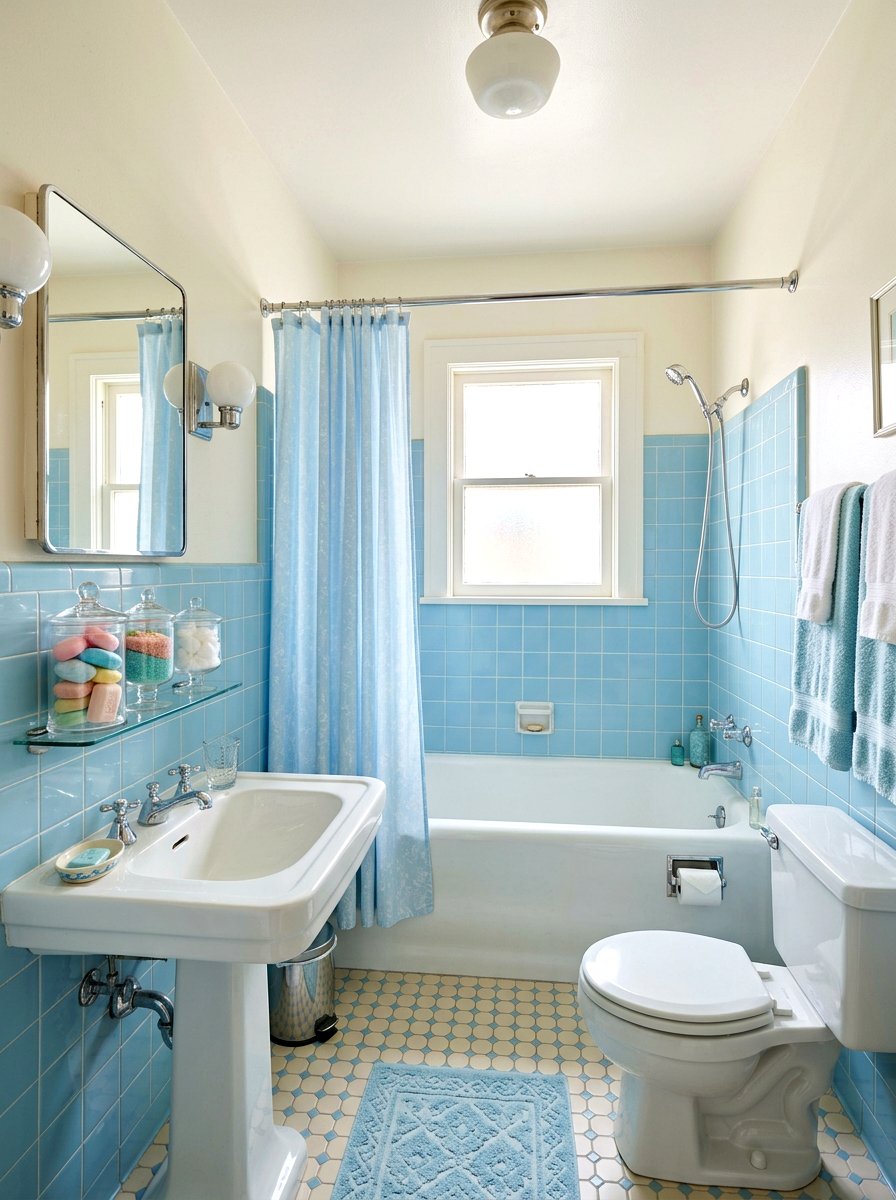 1950s Pastel Bathroom - 30 retro home decor ideas