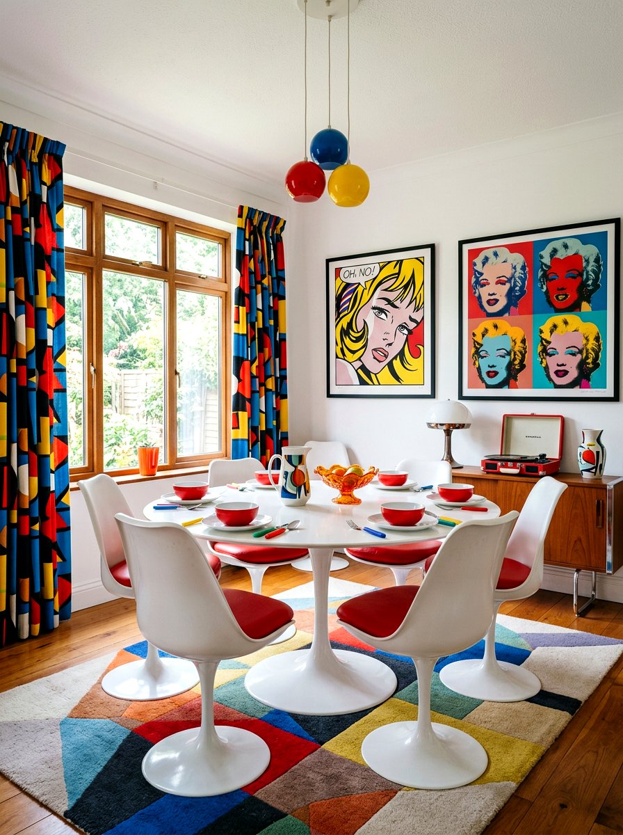 1960s Pop Art Dining Room - 30 retro home decor ideas