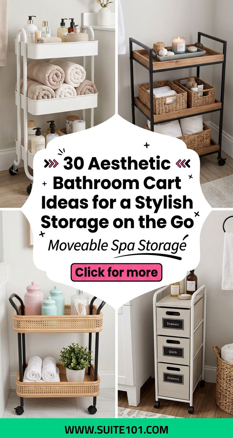 30 Aesthetic Bathroom Cart Ideas for Stylish Storage on the Go - 30 Aesthetic Bathroom Cart Ideas for Stylish Storage on the Go