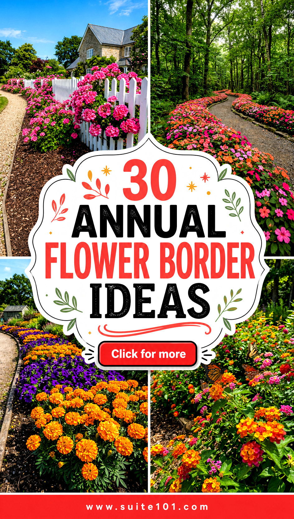30 Annual Flower Border Ideas for Bold Color From Spring to Fall - 30 Annual Flower Border Ideas for Bold Color From Spring to Fall