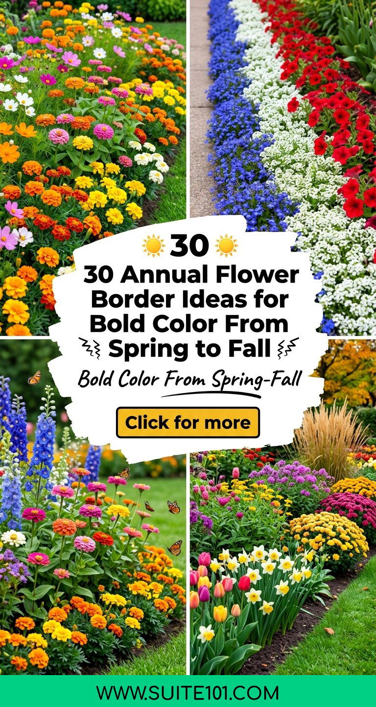 30 Annual Flower Border Ideas for Bold Color From Spring to Fall - 30 Annual Flower Border Ideas for Bold Color From Spring to Fall