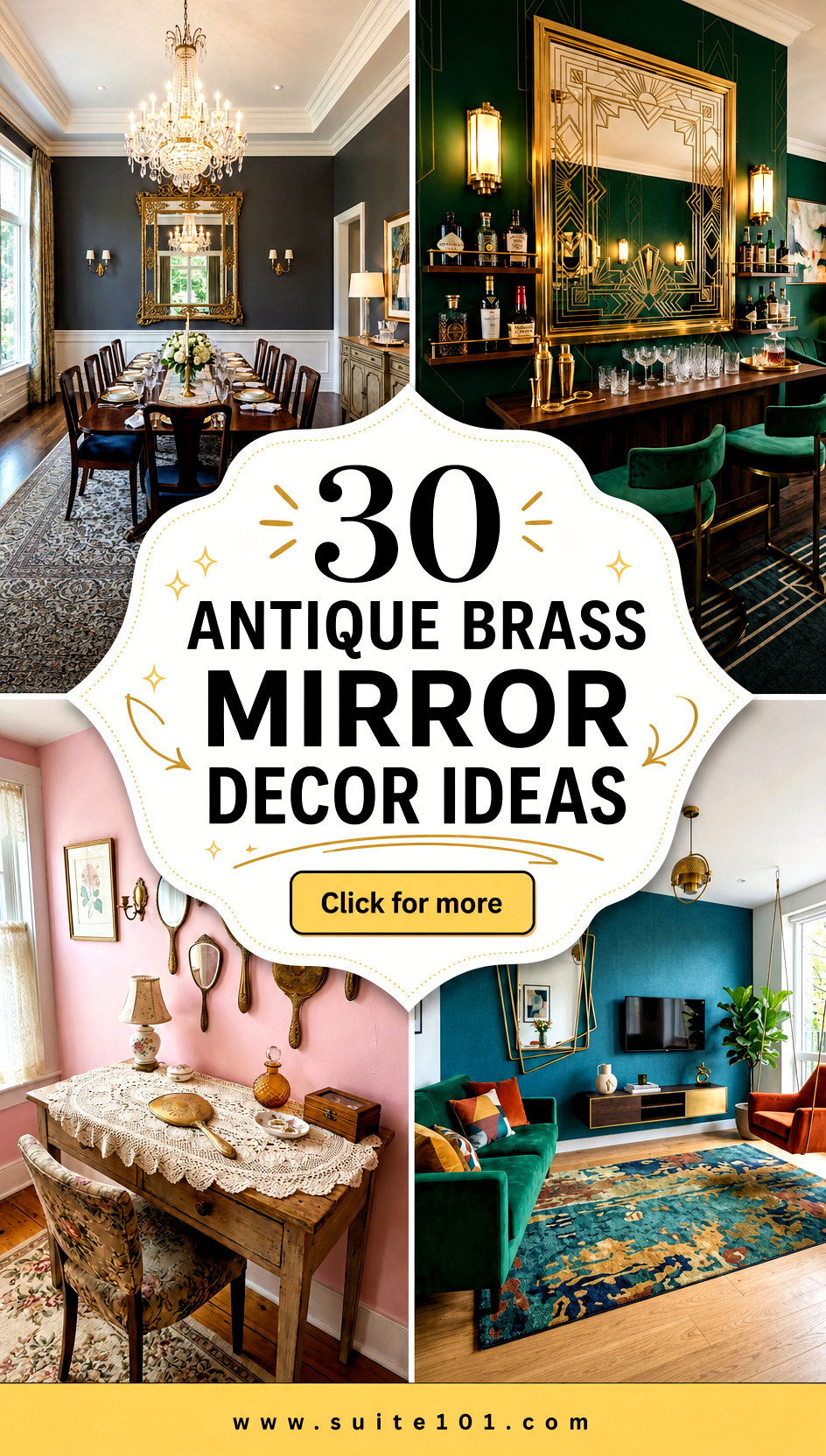 30 Antique Brass Mirror Decor Ideas for Warm Light and Glam - 30 Antique Brass Mirror Decor Ideas for Warm Light and Glam