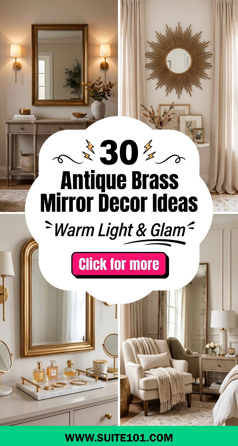 30 Antique Brass Mirror Decor Ideas for Warm Light and Glam - 30 Antique Brass Mirror Decor Ideas for Warm Light and Glam