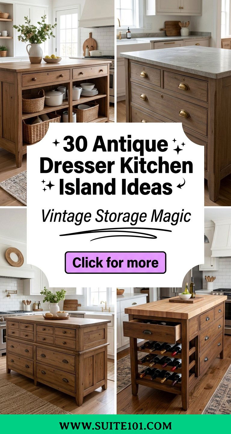 30 Antique Dresser Kitchen Island Ideas for Unique Storage Charm - 30 Antique Dresser Kitchen Island Ideas for Unique Storage Charm