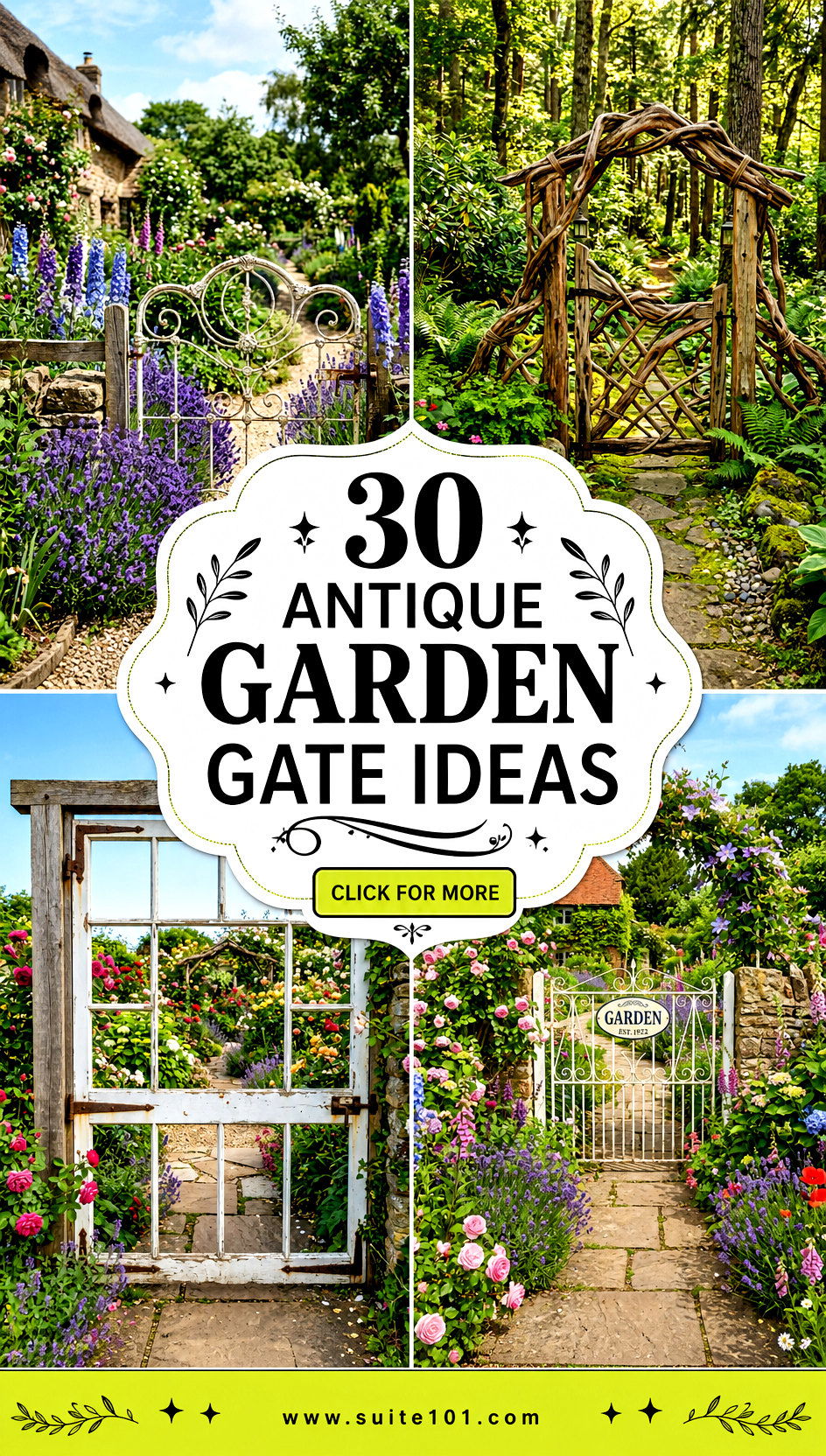 30 Antique Garden Gate Ideas to Boost Appeal With Timeless Charm - 30 Antique Garden Gate Ideas to Boost Appeal With Timeless Charm