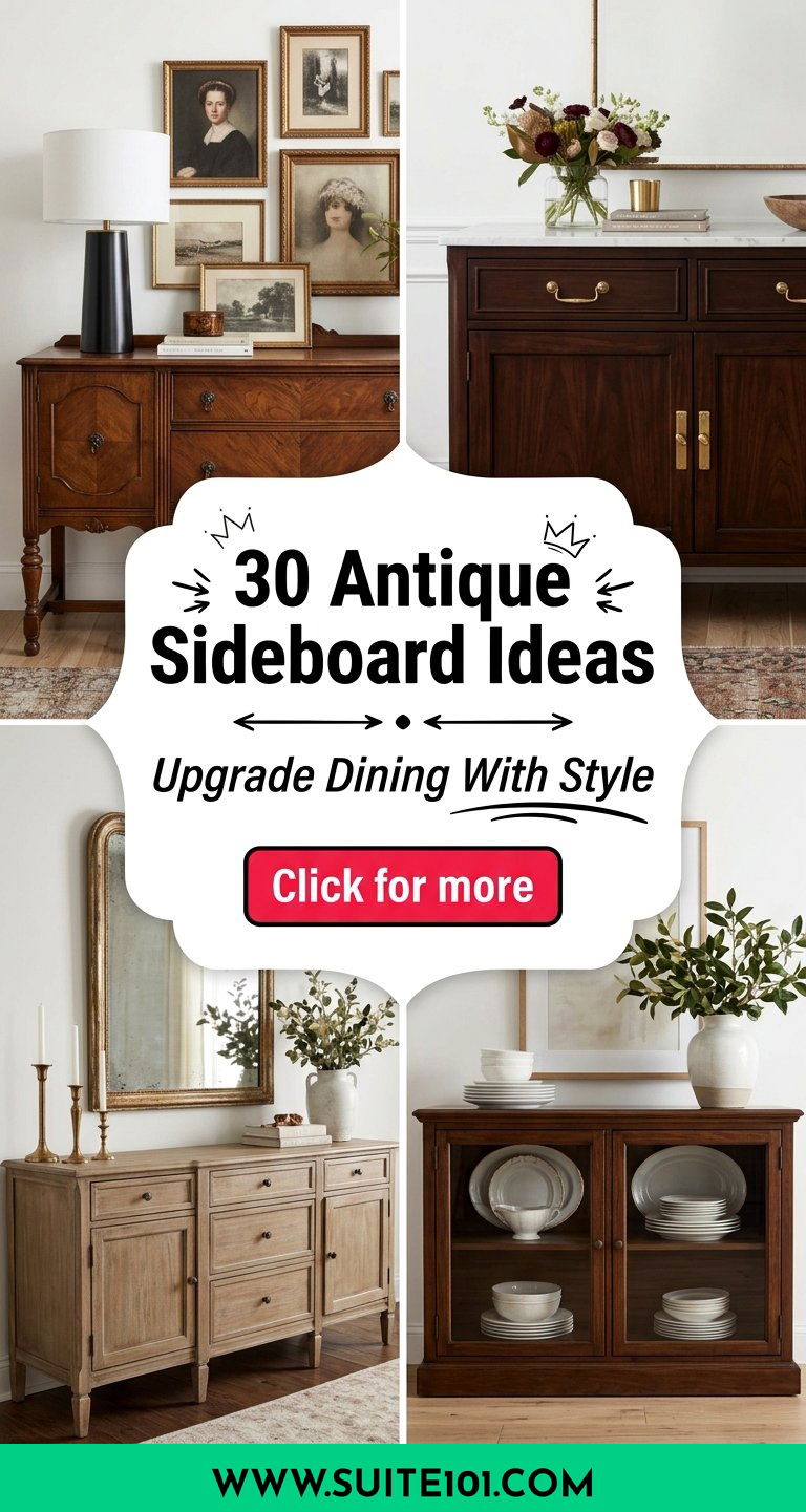 30 Antique Sideboard Ideas to Upgrade Dining Room With Style - 30 Antique Sideboard Ideas to Upgrade Dining Room With Style