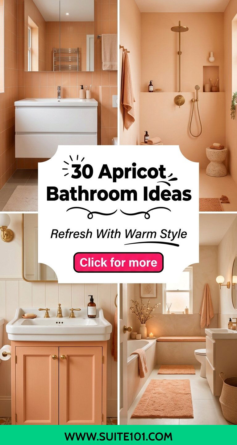 30 Apricot Bathroom Ideas to Refresh Your Space with Warm Style - 30 Apricot Bathroom Ideas to Refresh Your Space with Warm Style