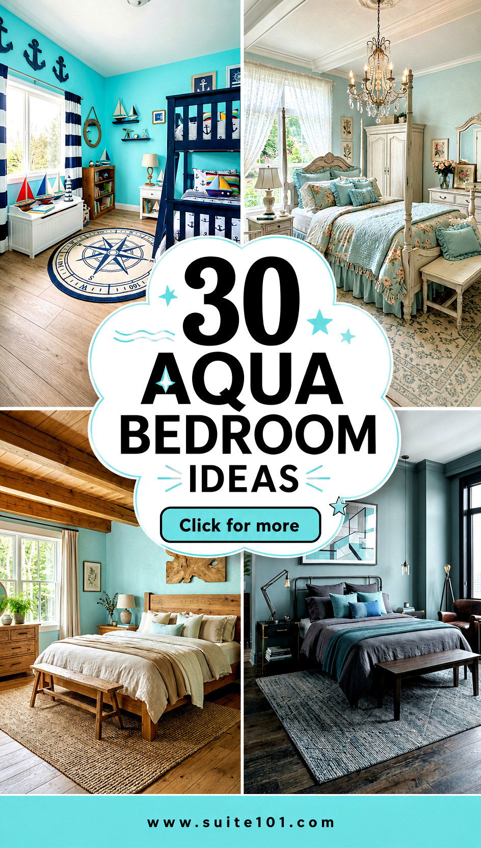 30 Aqua Bedroom Ideas to Create a Calm Coastal Retreat - 30 Aqua Bedroom Ideas to Create a Calm, Coastal Retreat
