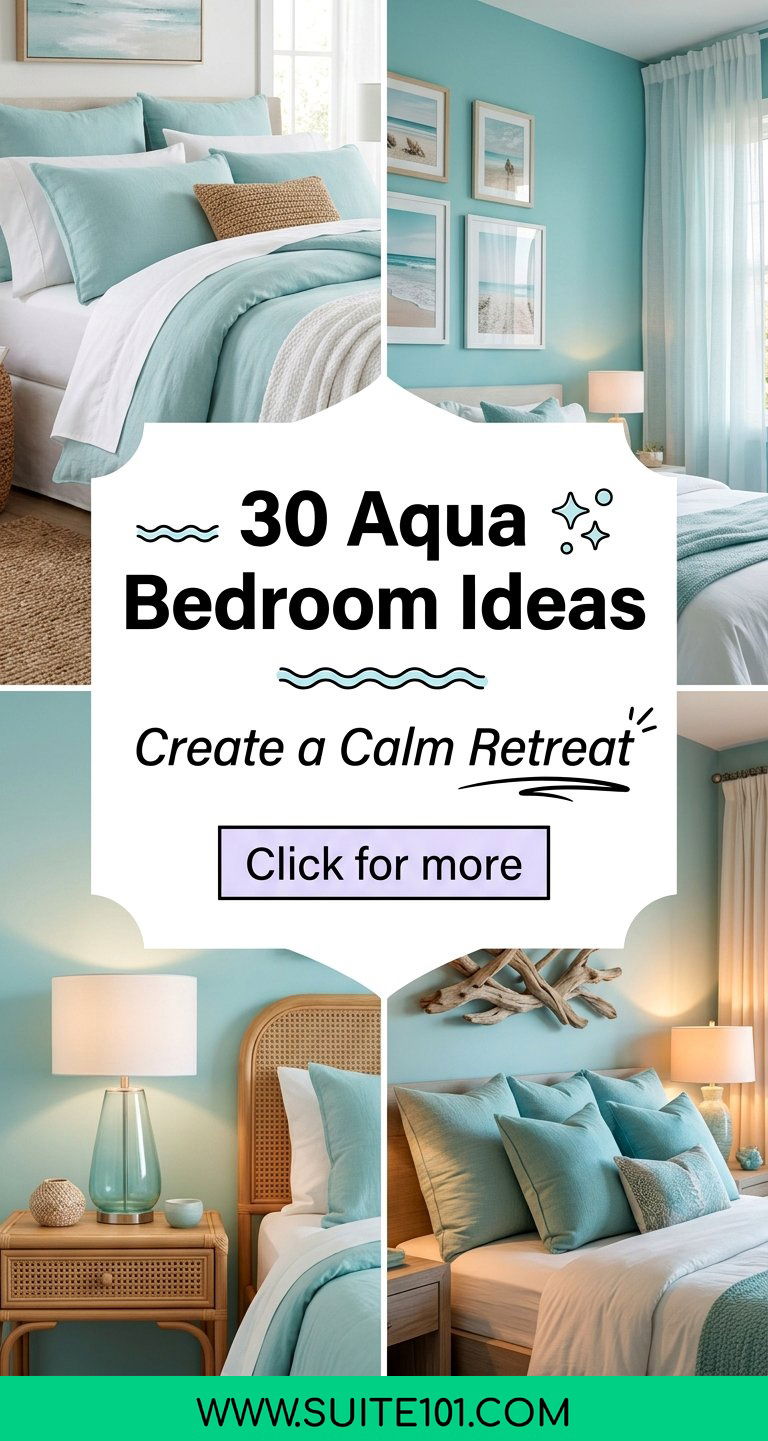 30 Aqua Bedroom Ideas to Create a Calm Coastal Retreat - 30 Aqua Bedroom Ideas to Create a Calm, Coastal Retreat