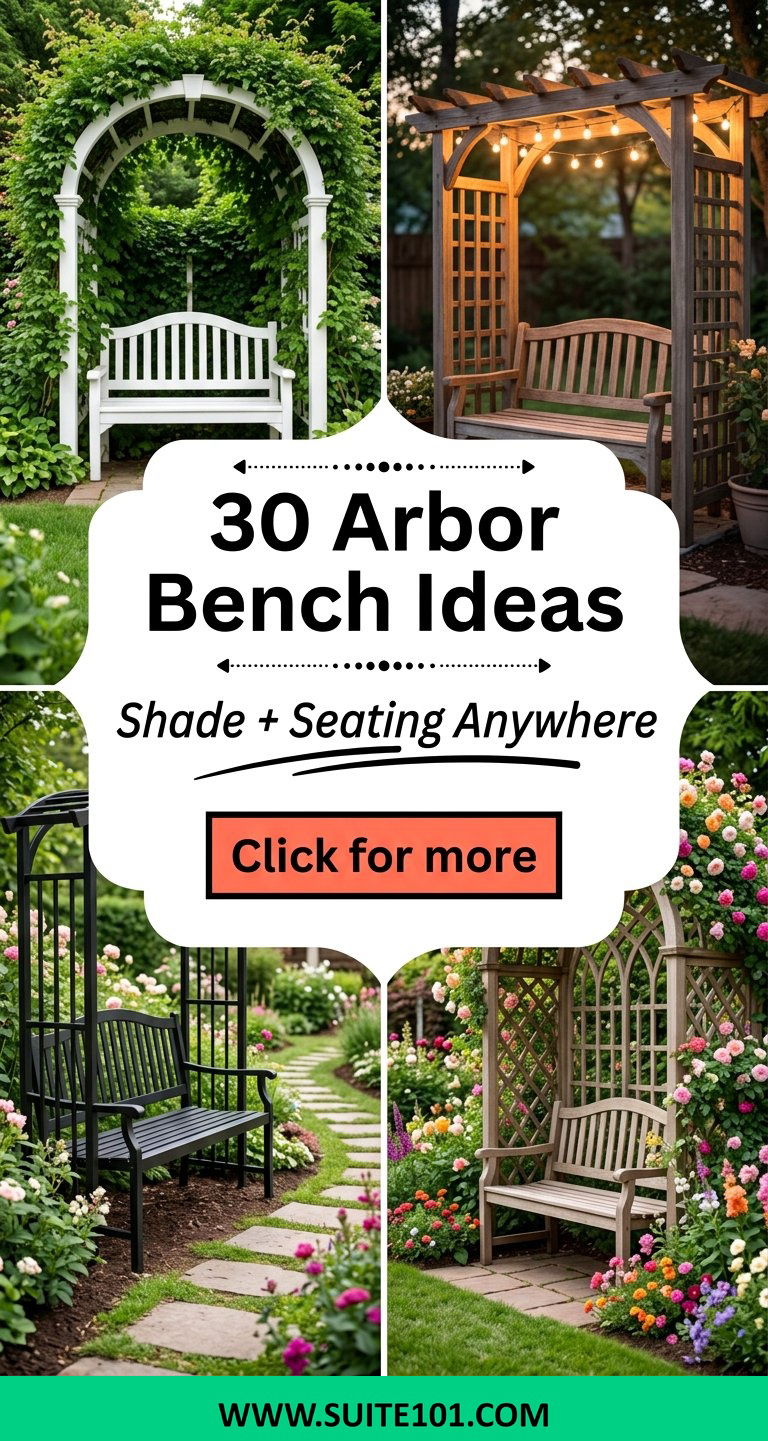 30 Arbor Bench Ideas to Add Charming Shade and Seating Anywhere - 30 Arbor Bench Ideas to Add Charming Shade and Seating Anywhere
