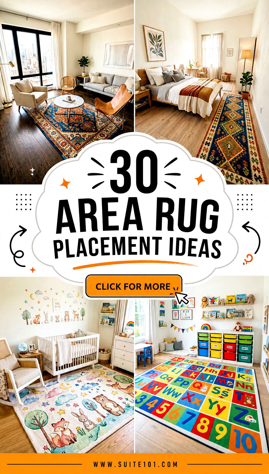 30 Area Rug Placement Ideas to Make Any Room Look Bigger - 30 Area Rug Placement Ideas to Make Any Room Look Bigger