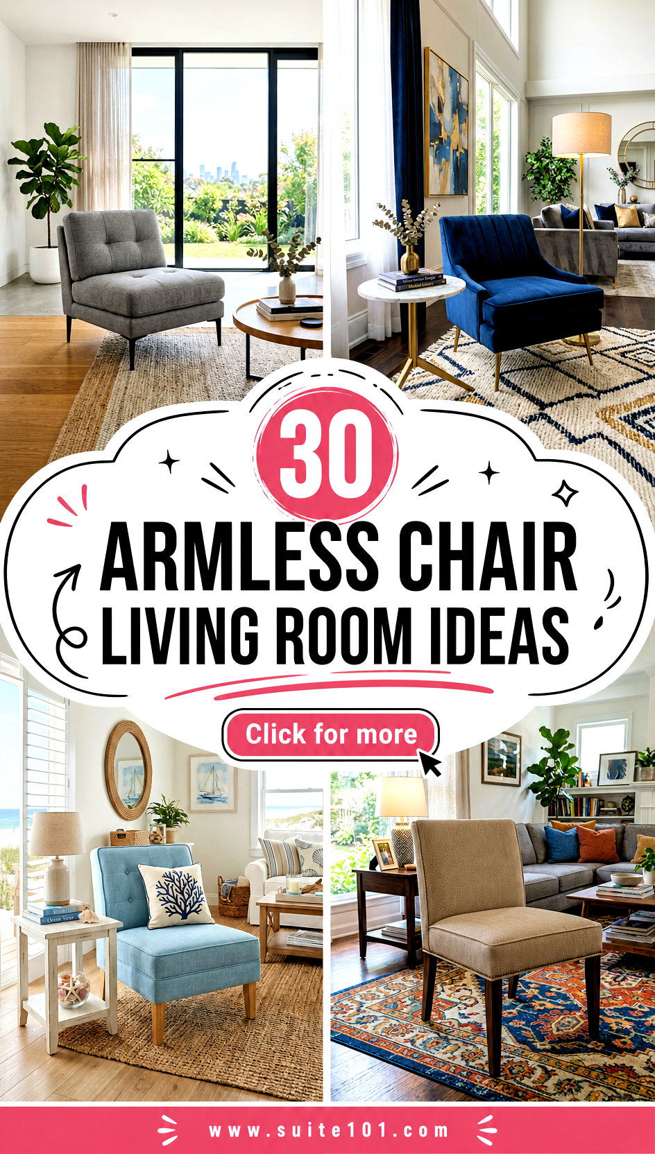 30 Armless Chair Living Room Ideas for Cozy Seating Setups - 30 Armless Chair Living Room Ideas for Cozy Seating Setups