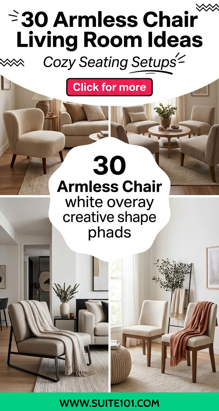 30 Armless Chair Living Room Ideas for Cozy Seating Setups - 30 Armless Chair Living Room Ideas for Cozy Seating Setups