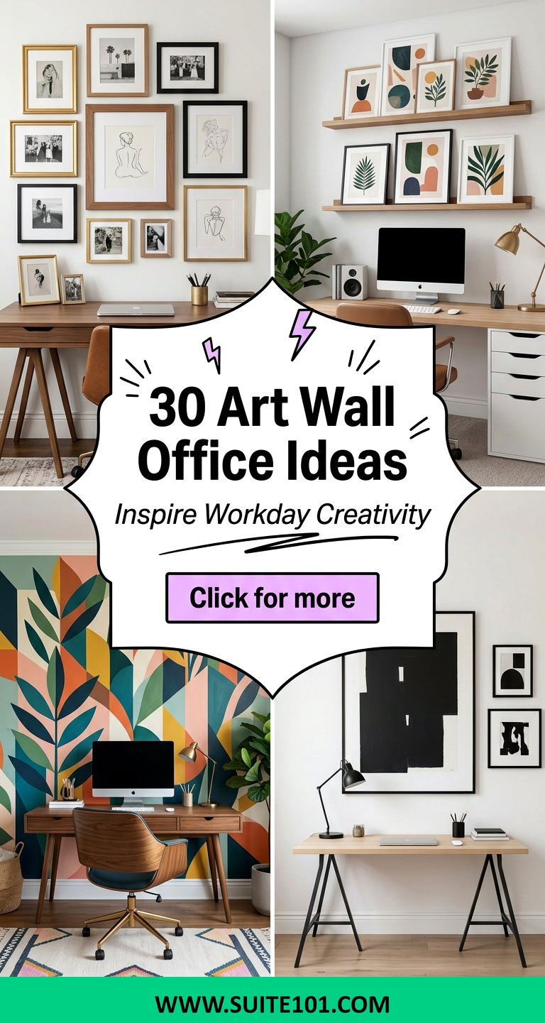 30 Art Wall Office Ideas to Inspire Workday Creativity - 30 Art Wall Office Ideas to Inspire Workday Creativity