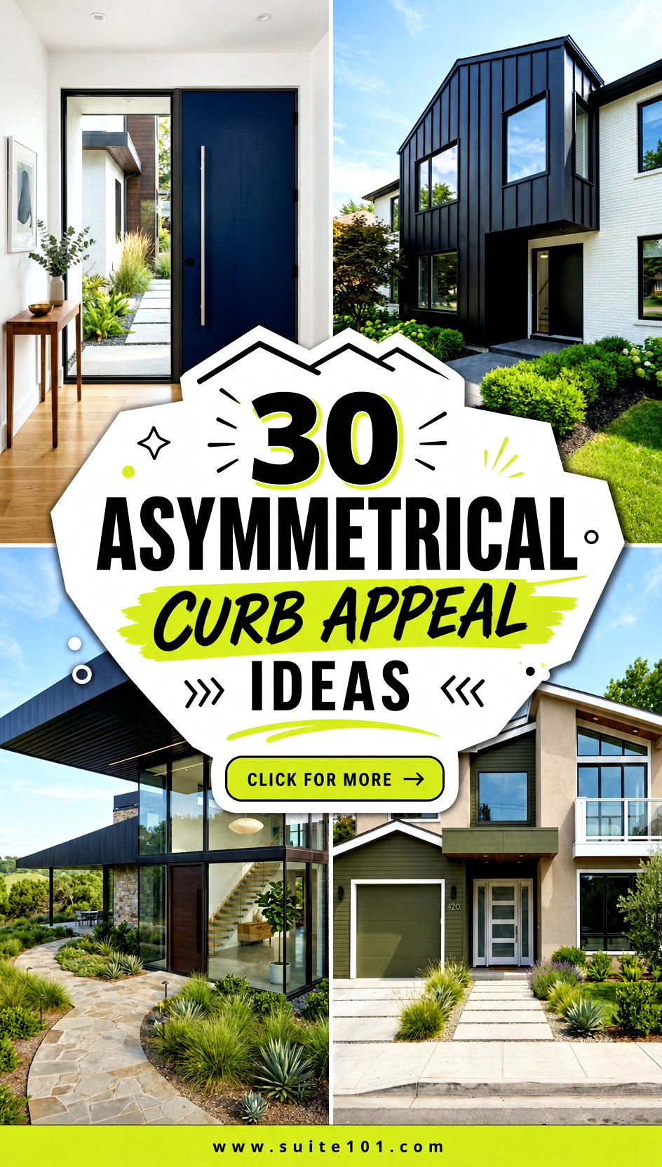 30 Asymmetrical Curb Appeal Ideas for Instant Street-Wow - 30 Asymmetrical Curb Appeal Ideas for Instant Street-Wow