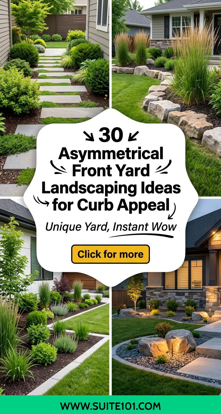 30 Asymmetrical Front Yard Landscaping Ideas for Curb Appeal - 30 Asymmetrical Front Yard Landscaping Ideas for Curb Appeal