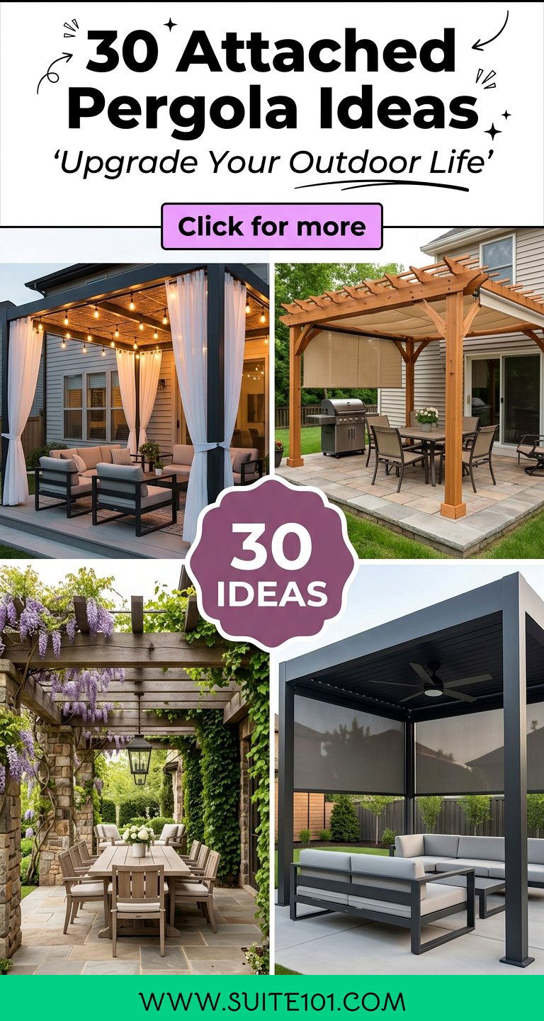 30 Attached Pergola Ideas for a Stunning Outdoor Living Space - 30 Attached Pergola Ideas for a Stunning Outdoor Living Space