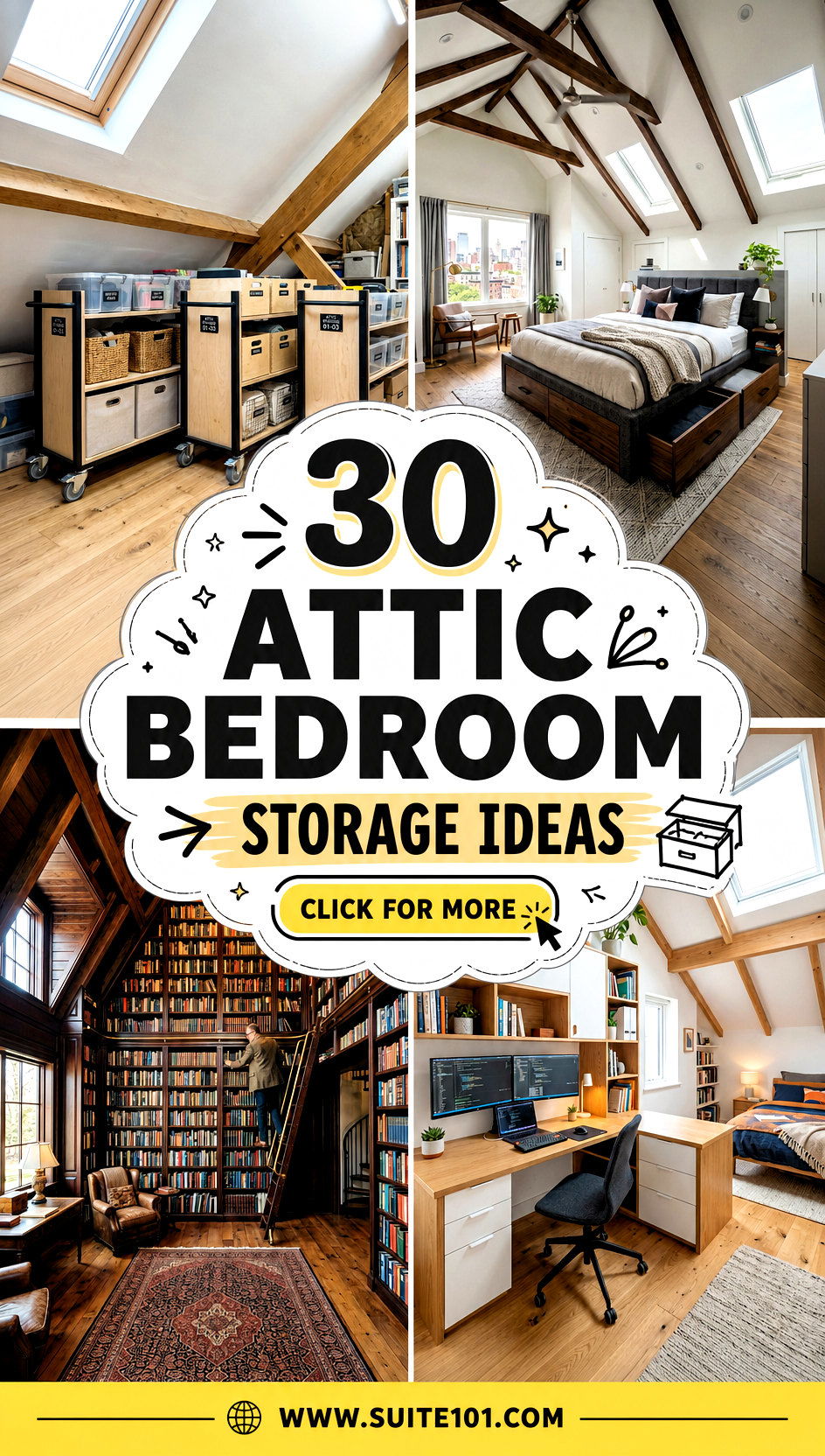 30 Attic Bedroom Storage Ideas to Tame Clutter and Get Organized - 30 Attic Bedroom Storage Ideas to Tame Clutter and Get Organized