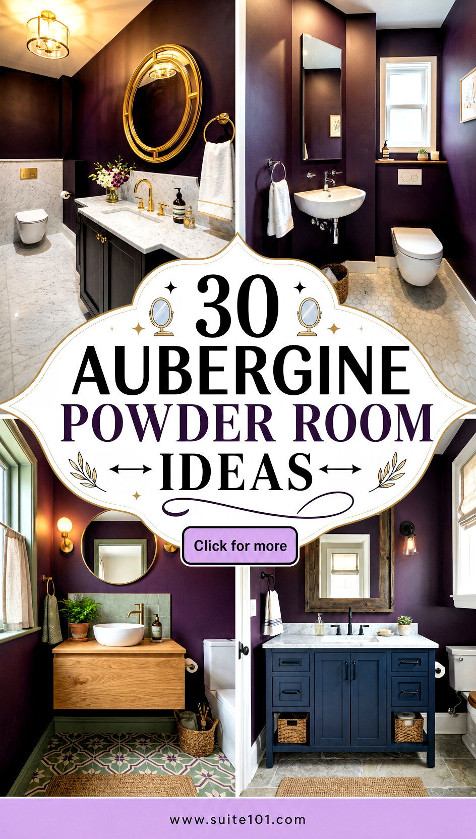 30 Aubergine Powder Room Ideas for Bold Elegant Style Instantly - 30 Aubergine Powder Room Ideas for Bold, Elegant Style Instantly
