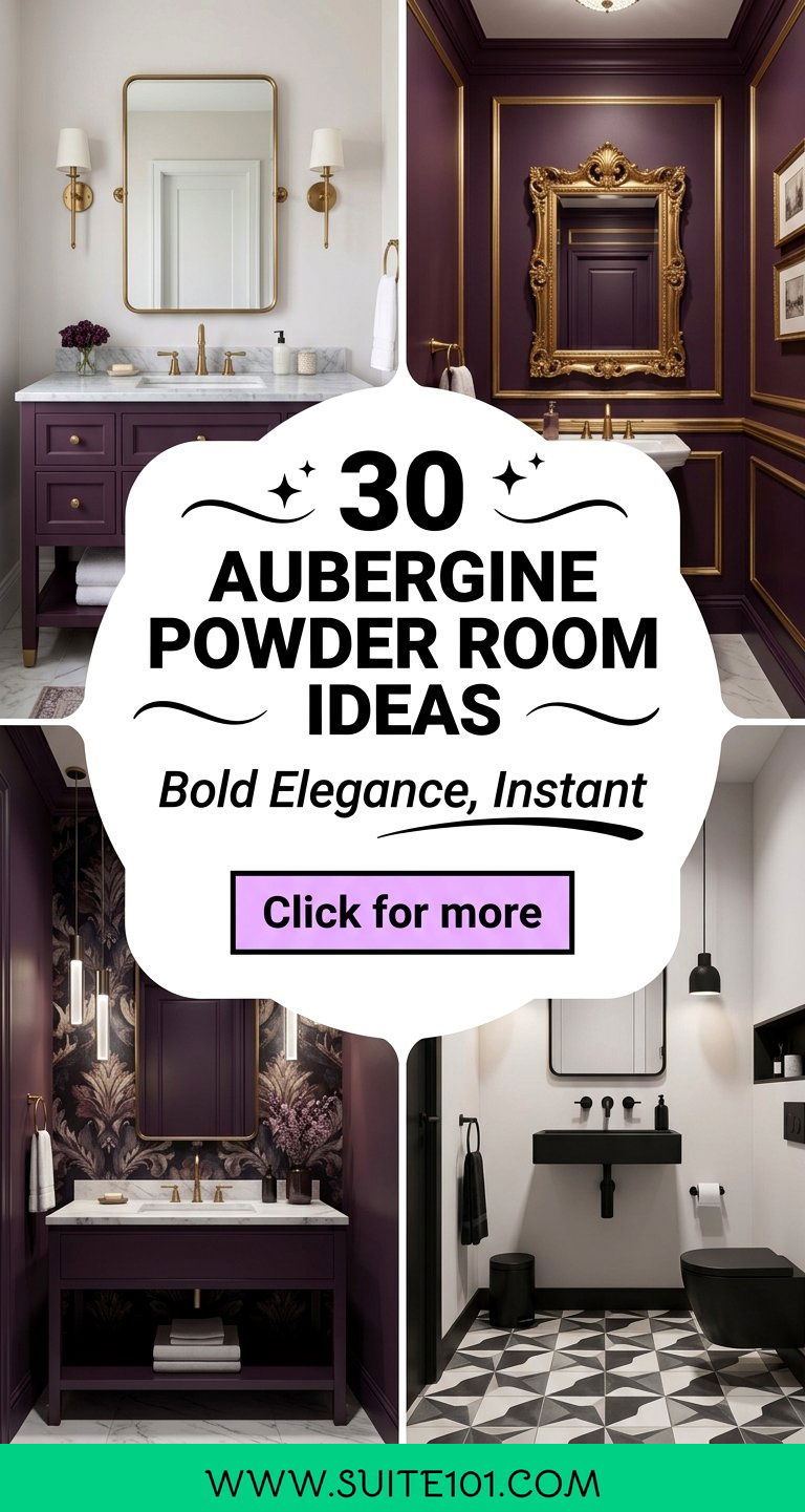 30 Aubergine Powder Room Ideas for Bold Elegant Style Instantly - 30 Aubergine Powder Room Ideas for Bold, Elegant Style Instantly