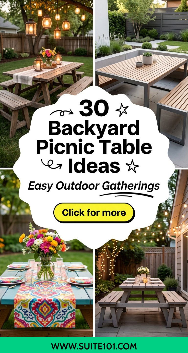 30 Backyard Picnic Table Ideas for Easy Outdoor Gatherings - 30 Backyard Picnic Table Ideas for Easy Outdoor Gatherings
