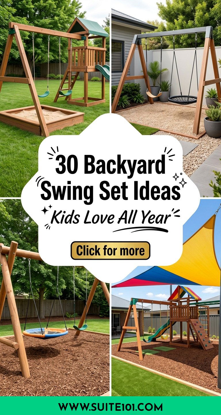 30 Backyard Swing Set Ideas Kids Will Love All Year Long - 30 Backyard Swing Set Ideas Kids Will Love All Year Long