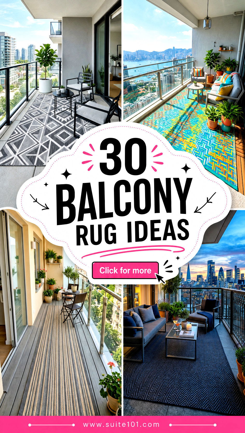 30 Balcony Rug Ideas to Add Comfort and Color Underfoot - 30 Balcony Rug Ideas to Add Comfort and Color Underfoot