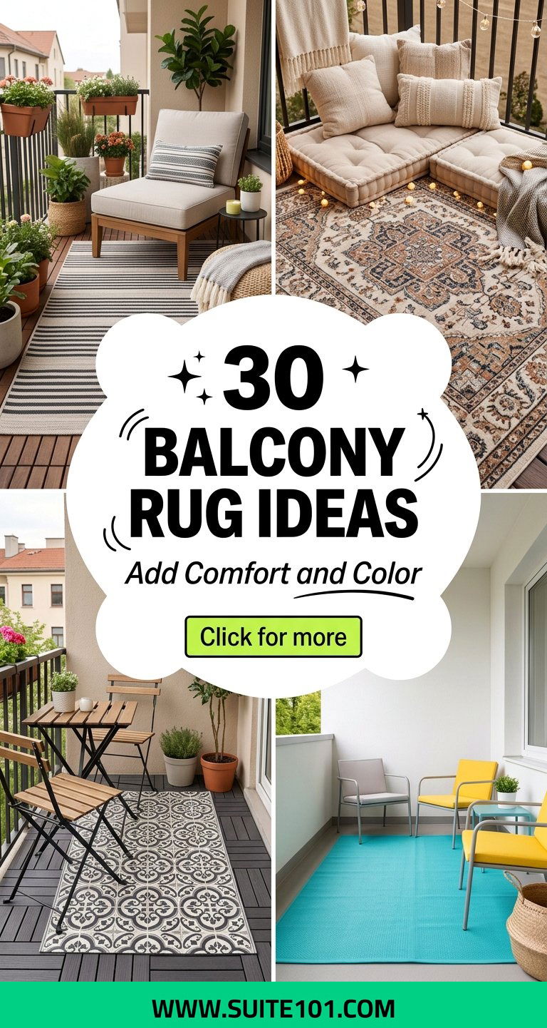 30 Balcony Rug Ideas to Add Comfort and Color Underfoot - 30 Balcony Rug Ideas to Add Comfort and Color Underfoot