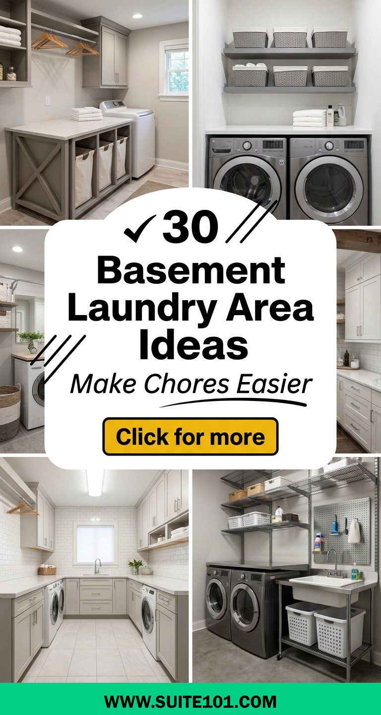 30 Basement Laundry Area Ideas Make Chores Faster and Easier - 30 Basement Laundry Area Ideas: Make Chores Faster and Easier