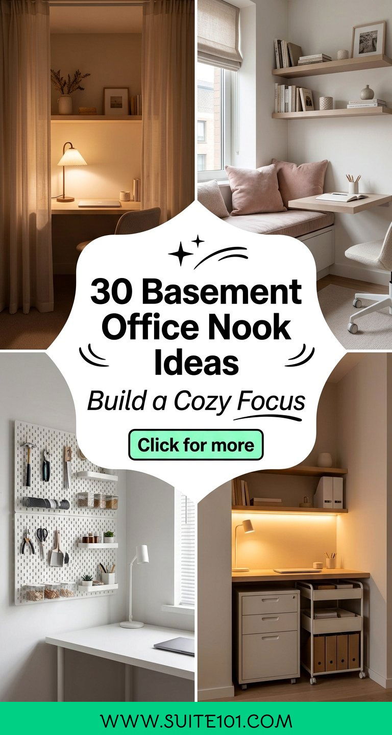 30 Basement Office Nook Ideas Build a Cozy Focus Zone at Home - 30 Basement Office Nook Ideas: Build a Cozy Focus Zone at Home