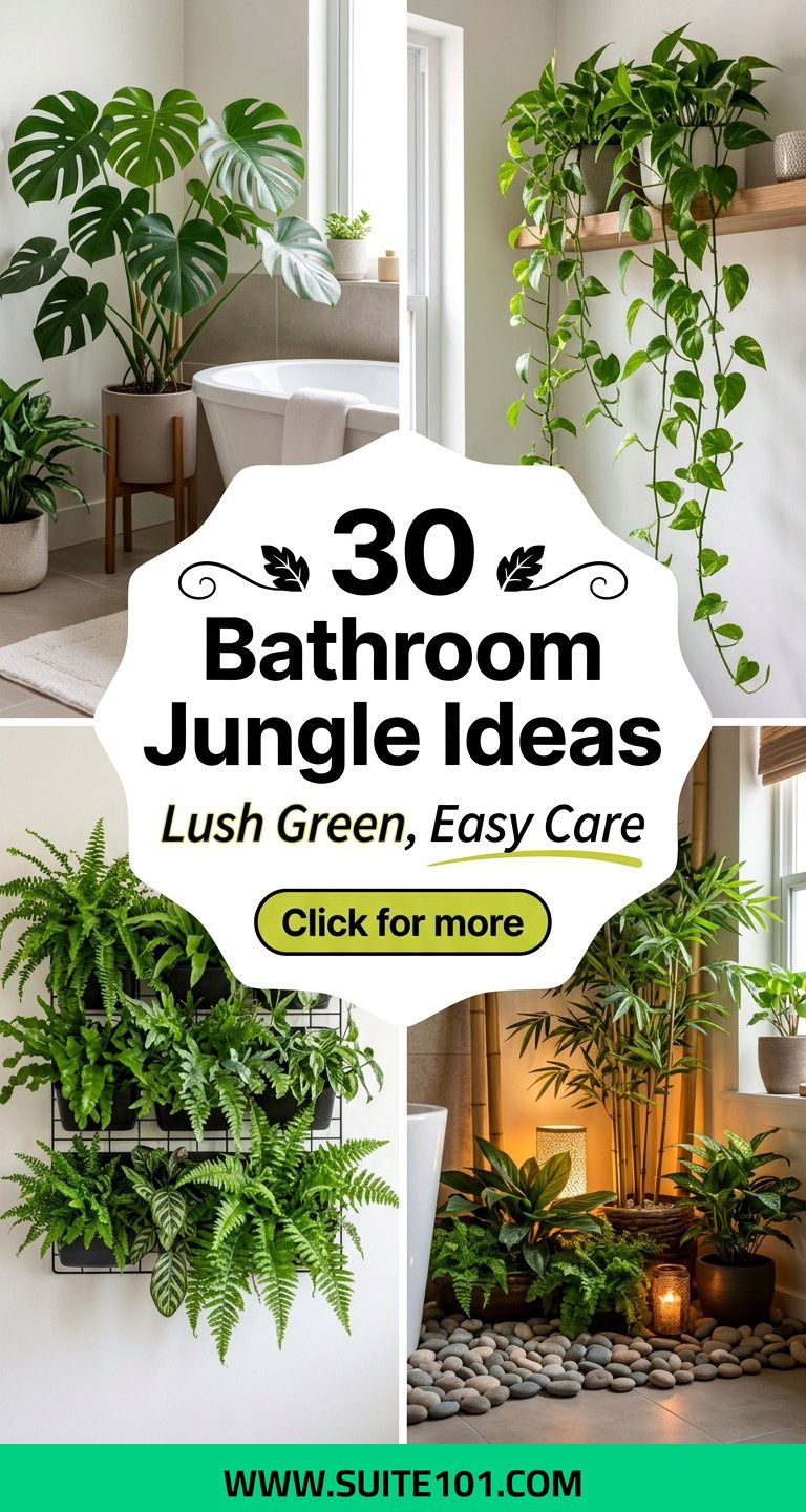 30 Bathroom Jungle Ideas for Lush Green Style and Easy Care - 30 Bathroom Jungle Ideas for Lush Green Style and Easy Care
