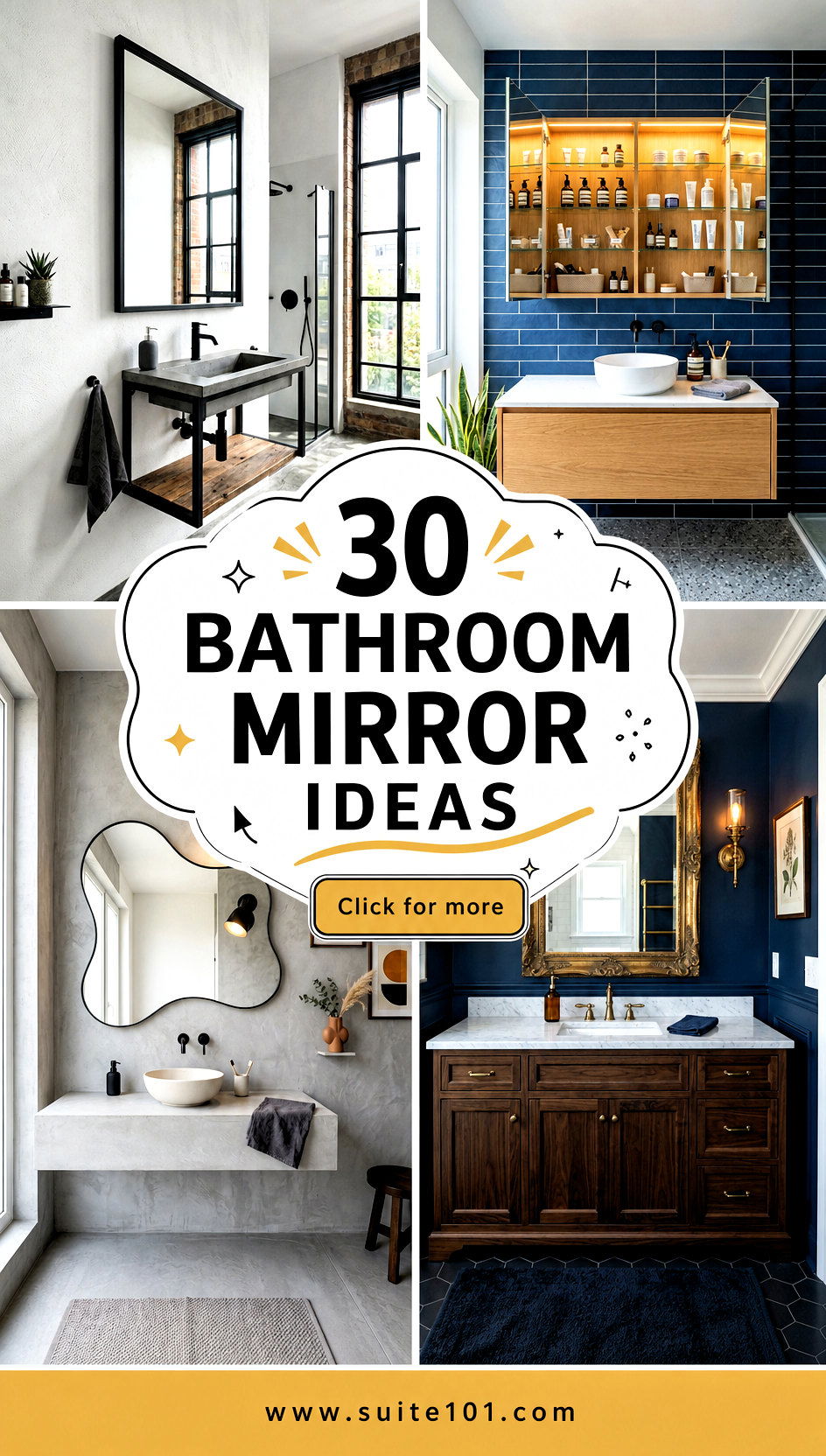 30 Bathroom Mirror Ideas to Make Your Space Feel Bigger - 30 Bathroom Mirror Ideas to Make Your Space Feel Bigger