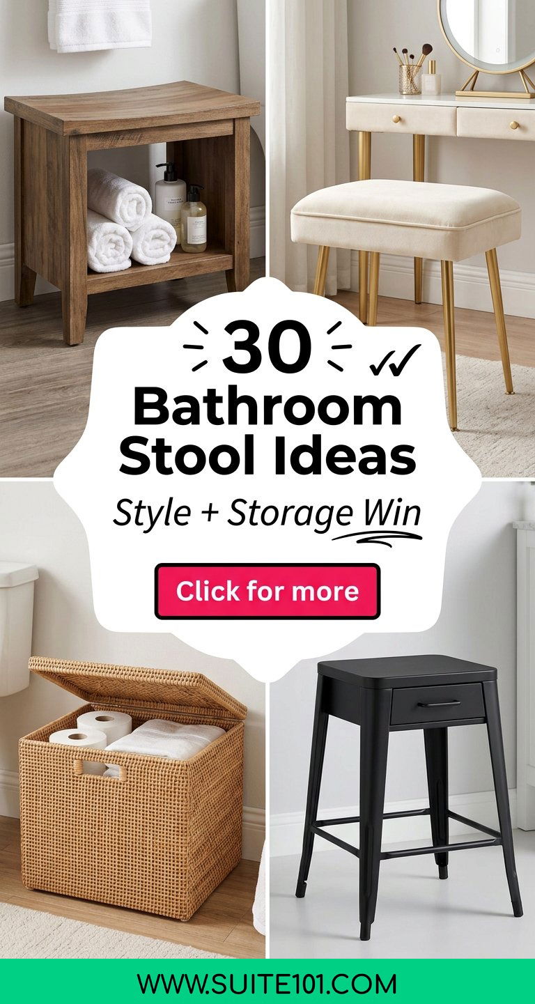 30 Bathroom Stool Ideas for Stylish Storage and Seating - 30 Bathroom Stool Ideas for Stylish Storage and Seating
