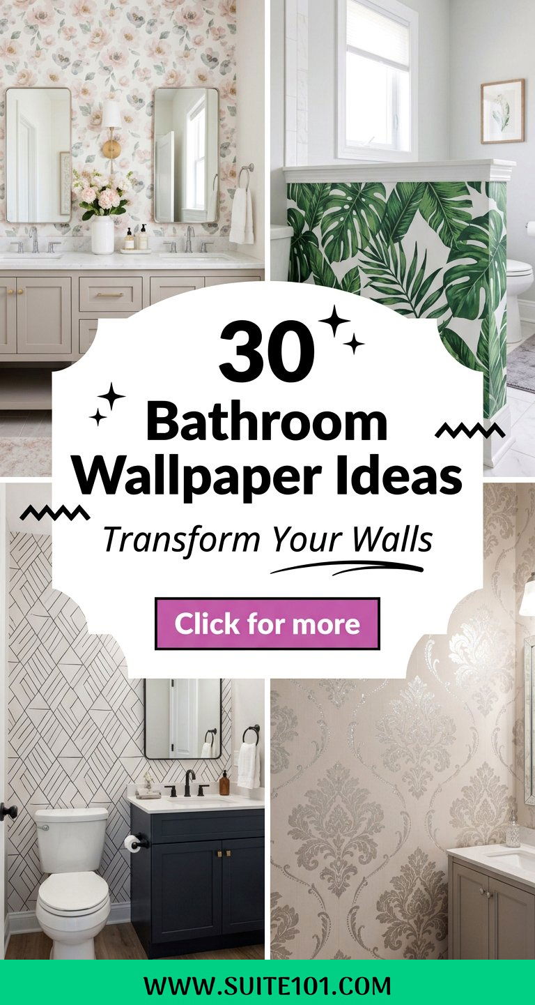 30 Bathroom Wallpaper Ideas to Transform Your Walls Beautifully - 30 Bathroom Wallpaper Ideas to Transform Your Walls Beautifully