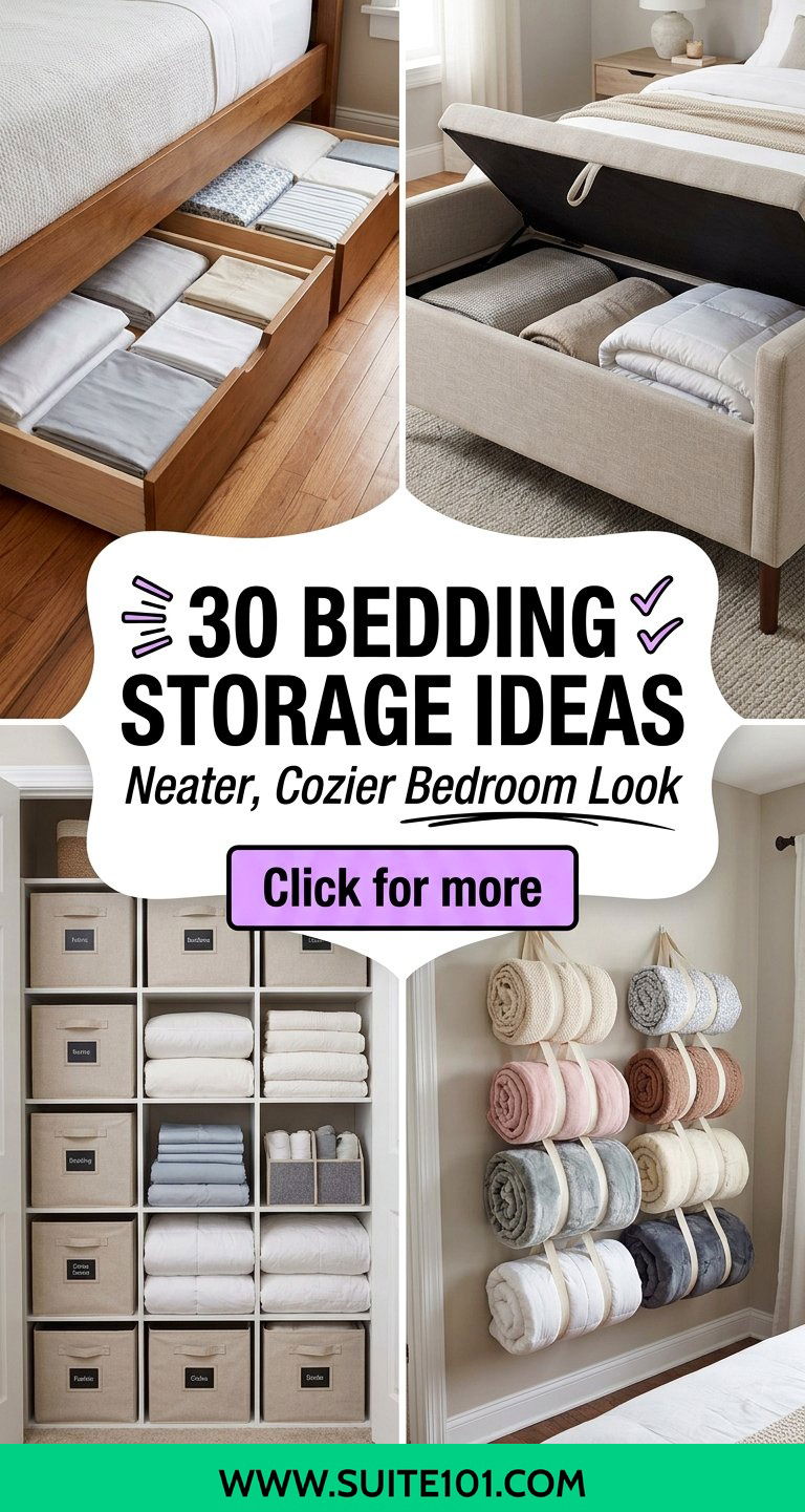 30 Bedding Storage Ideas for a Neater Cozier Bedroom Look - 30 Bedding Storage Ideas for a Neater, Cozier Bedroom Look