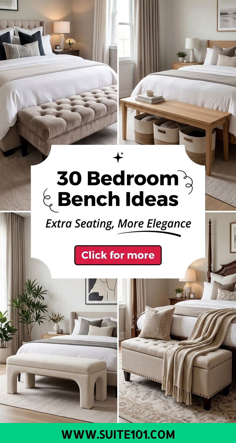 30 Bedroom Bench Ideas to Add Extra Seating and Elegance - 30 Bedroom Bench Ideas to Add Extra Seating and Elegance