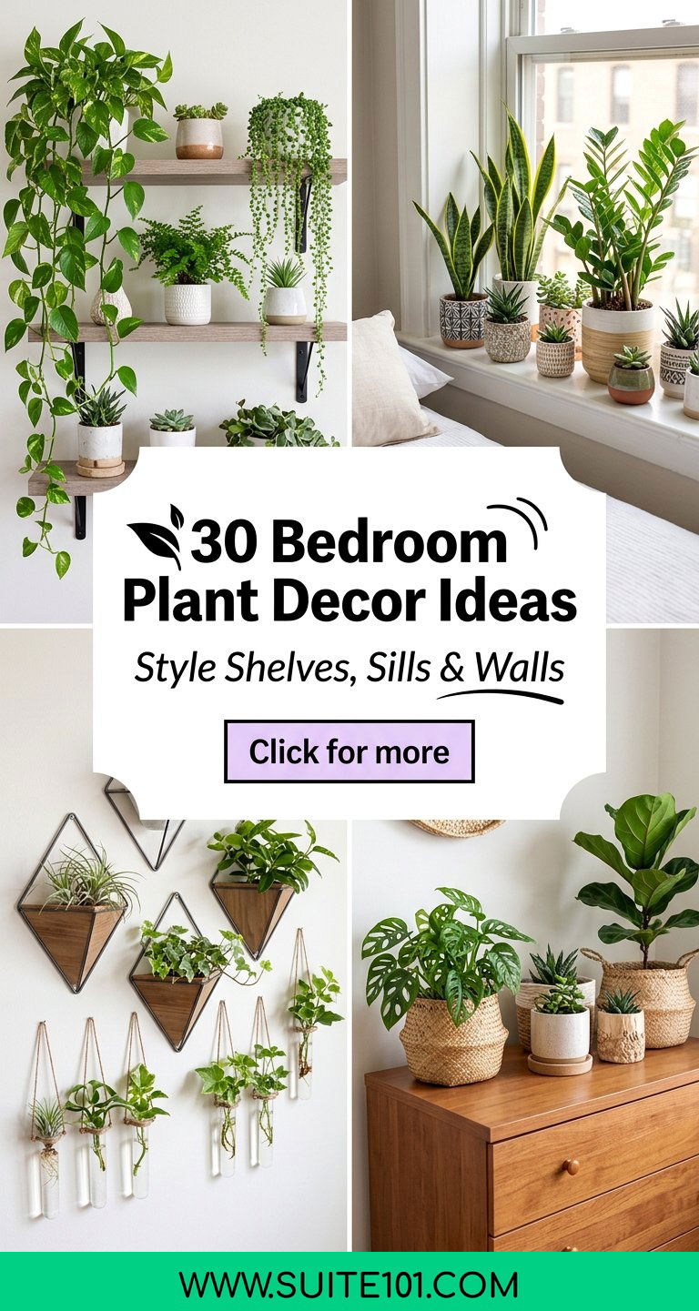 30 Bedroom Plant Decor Ideas to Style Shelves Sills and Walls - 30 Bedroom Plant Decor Ideas to Style Shelves, Sills, and Walls