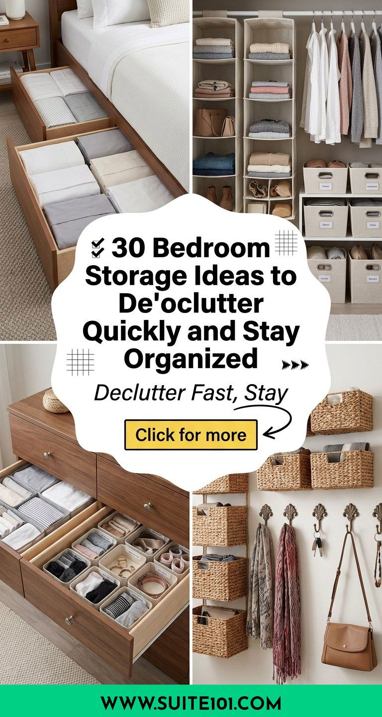 30 Bedroom Storage Ideas to Declutter Quickly and Stay Organized - 30 Bedroom Storage Ideas to Declutter Quickly and Stay Organized