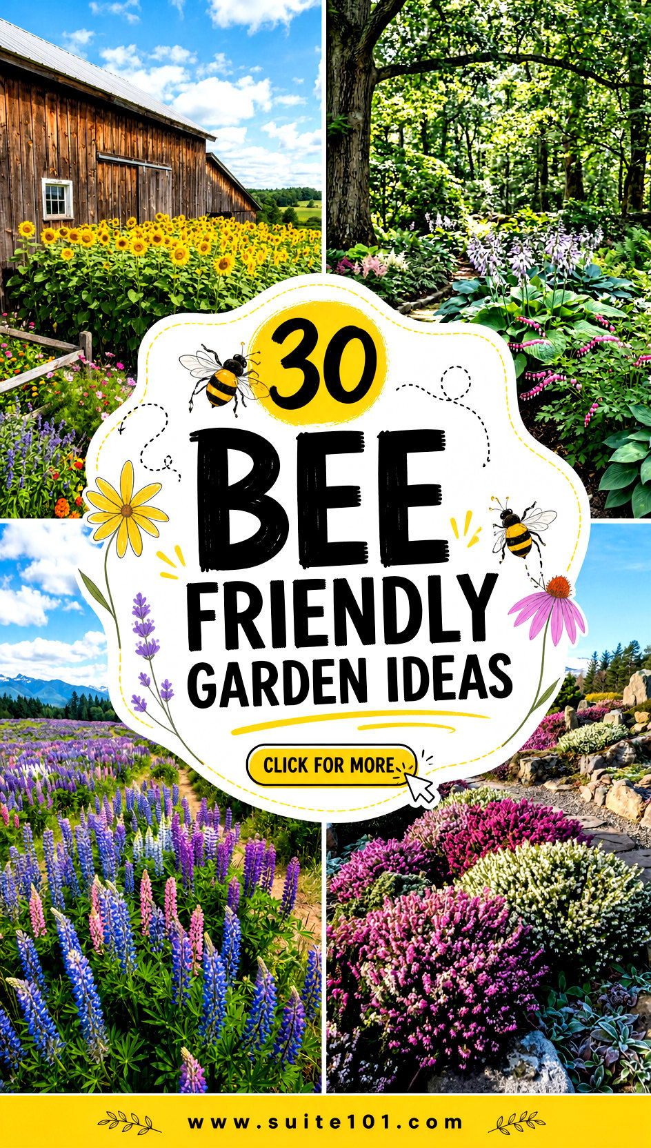 30 Bee Friendly Garden Ideas to Attract Pollinators Naturally - 30 Bee Friendly Garden Ideas to Attract Pollinators Naturally