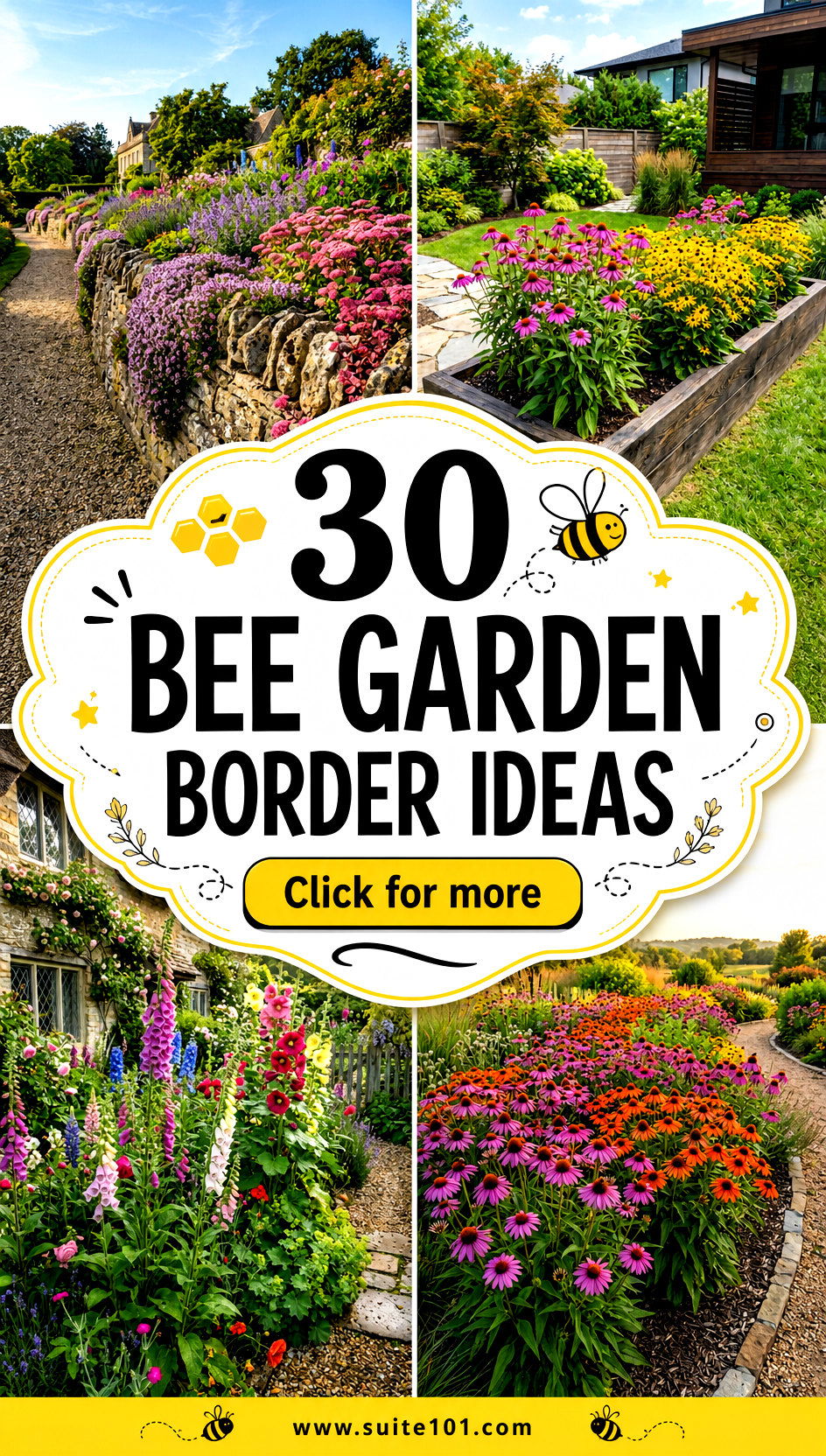 30 Bee Garden Border Ideas Beautiful Edging for Healthy Hives - 30 Bee Garden Border Ideas: Beautiful Edging for Healthy Hives