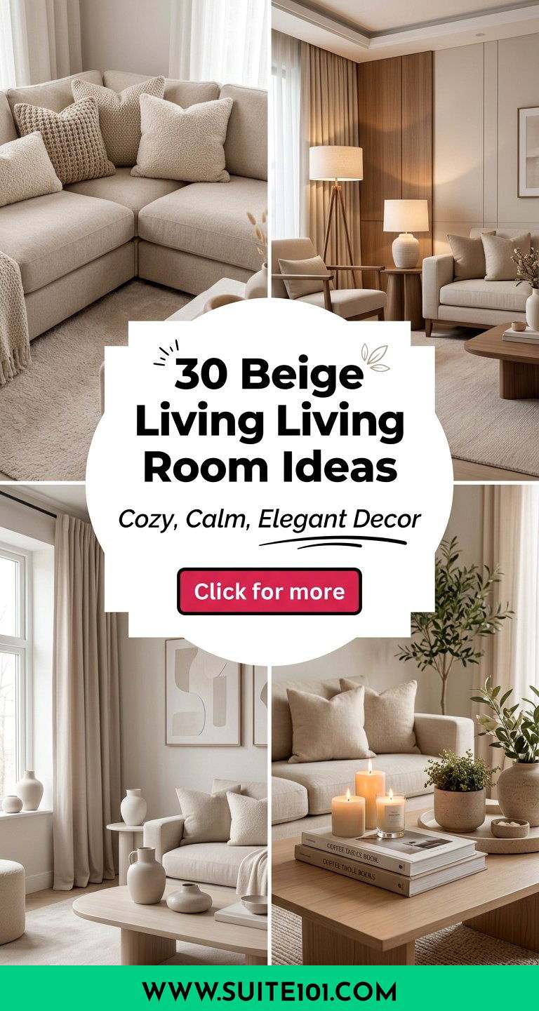 30 Beige Living Room Ideas Cozy Calm and Elegant Decor - 30 Beige Living Room Ideas: Cozy, Calm, and Elegant Decor