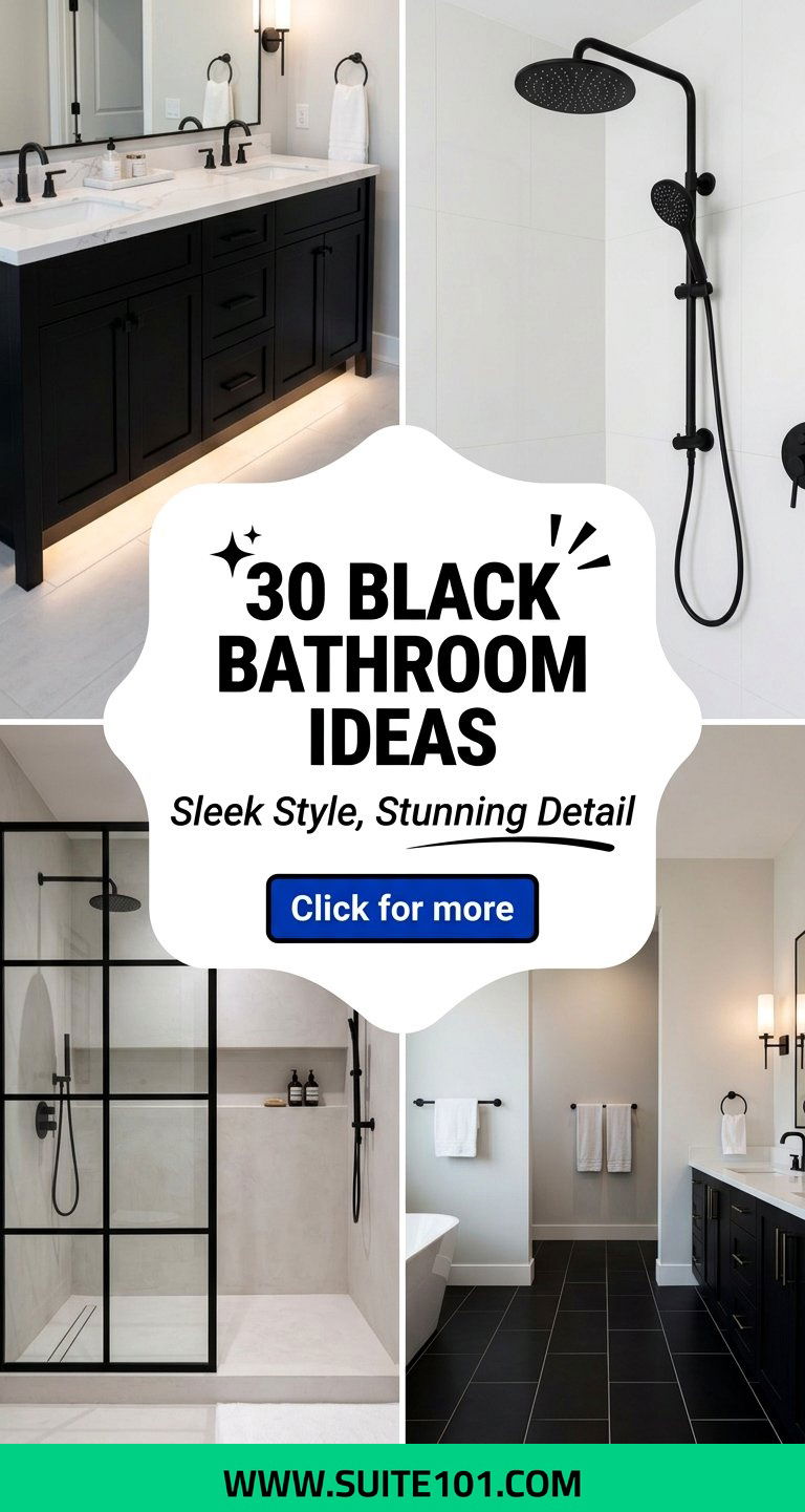 30 Black Bathroom Ideas for Sleek Style and Stunning Detail - 30 Black Bathroom Ideas for Sleek Style and Stunning Detail