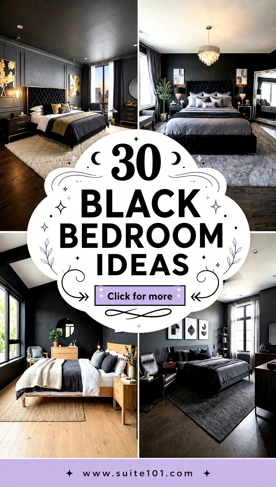 30 Black Bedroom Ideas for a Dramatic Restful Retreat - 30 Black Bedroom Ideas for a Dramatic, Restful Retreat