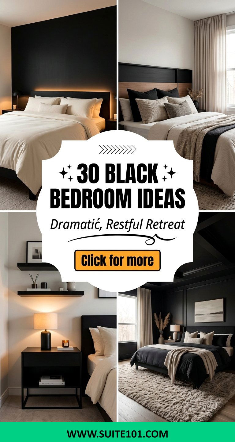 30 Black Bedroom Ideas for a Dramatic Restful Retreat - 30 Black Bedroom Ideas for a Dramatic, Restful Retreat