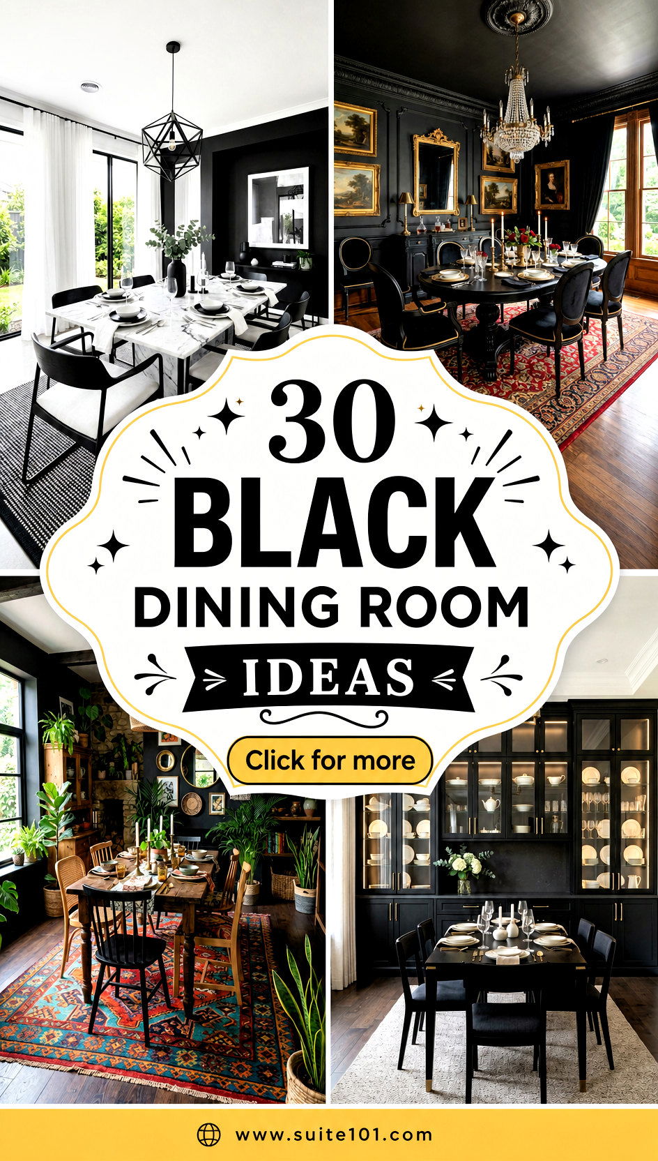 30 Black Dining Room Ideas for Dinner Parties That Wow - 30 Black Dining Room Ideas for Dinner Parties That Wow