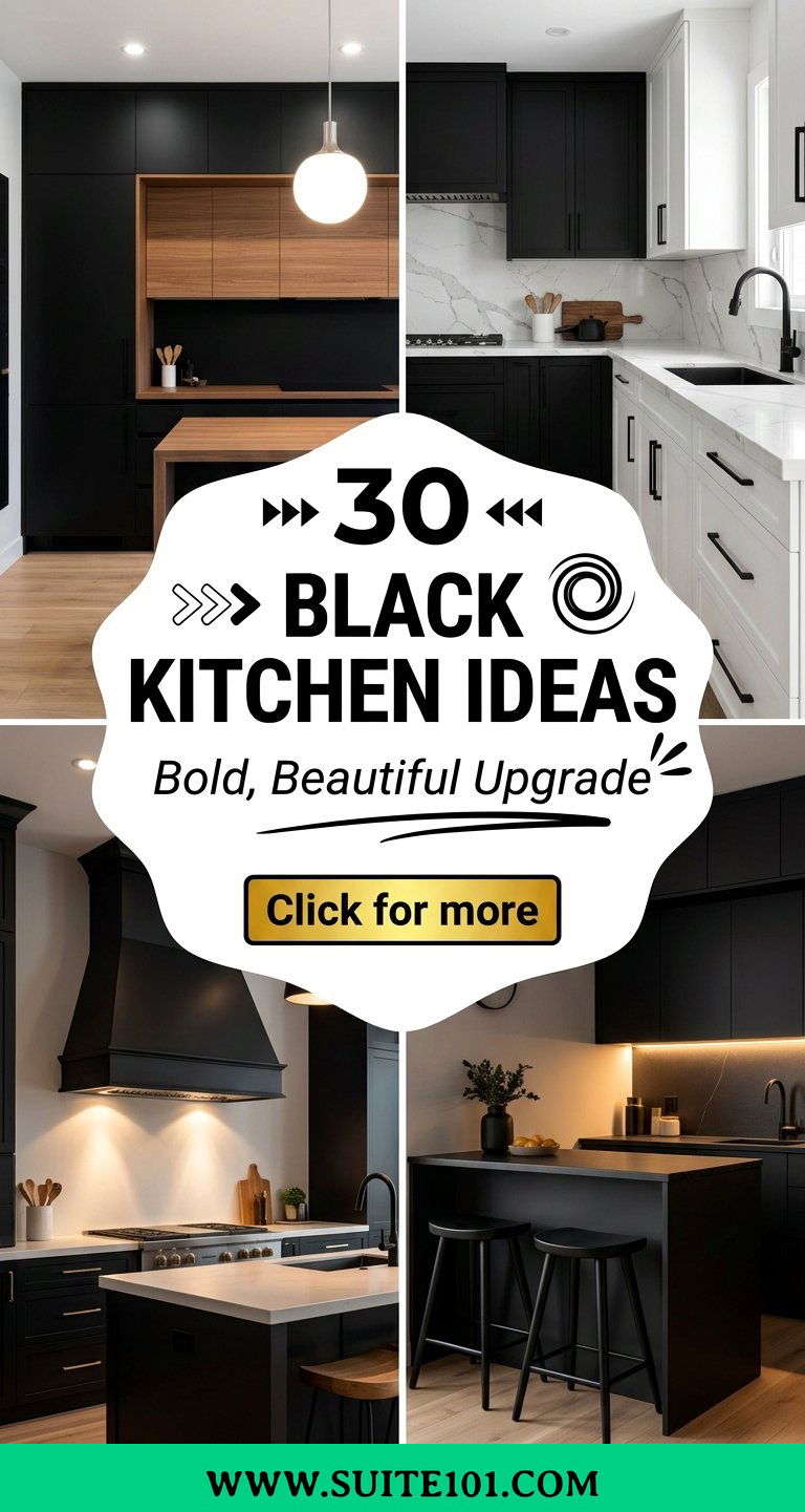 30 Black Kitchen Ideas for a Bold Beautiful Modern Upgrade - 30 Black Kitchen Ideas for a Bold, Beautiful Modern Upgrade