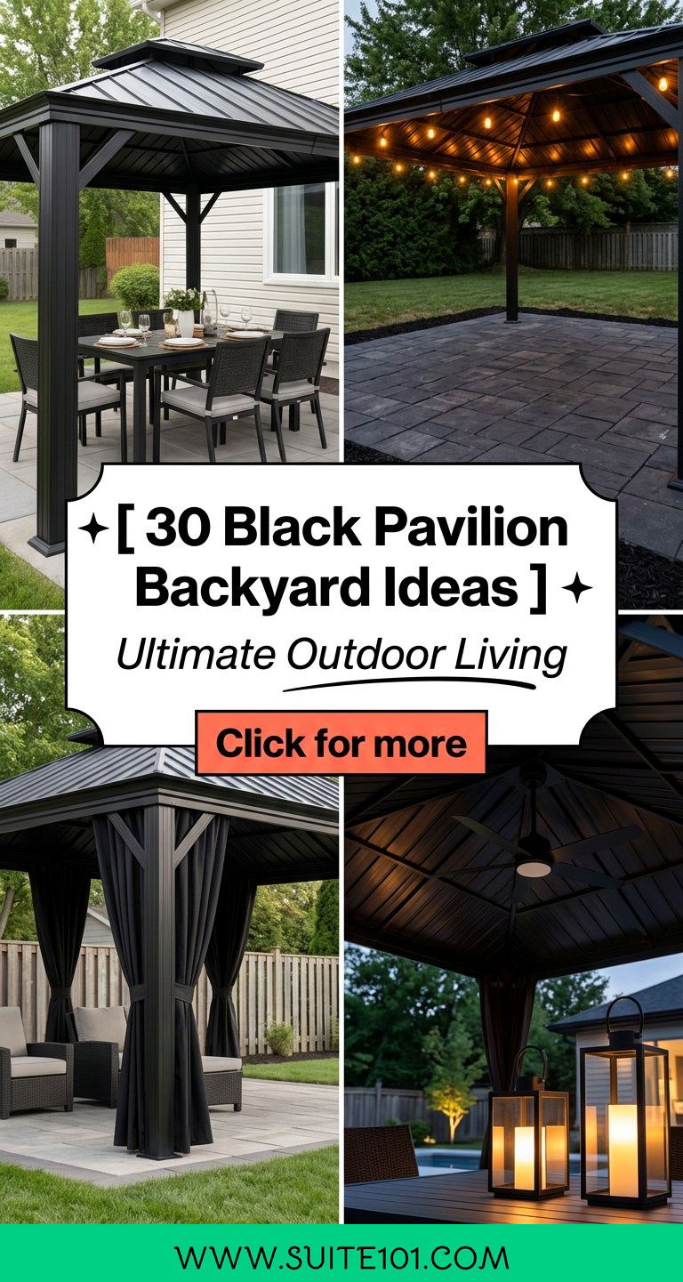 30 Black Pavilion Backyard Ideas for Ultimate Outdoor Living - 30 Black Pavilion Backyard Ideas for Ultimate Outdoor Living