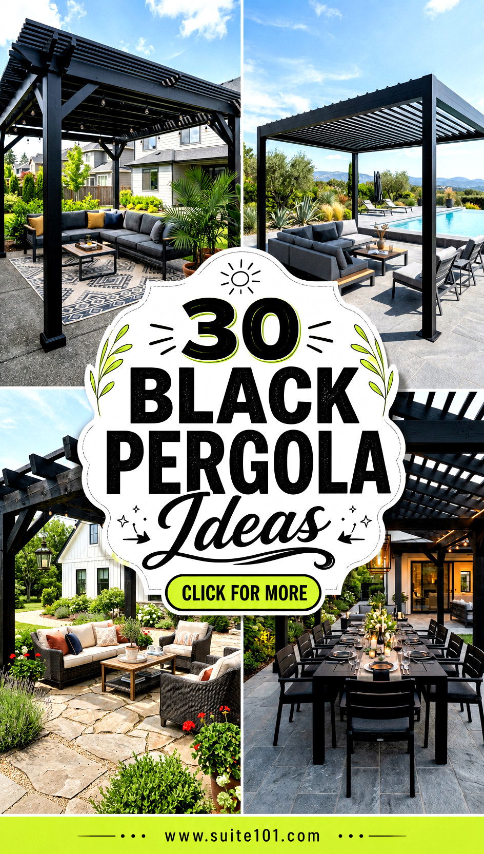 30 Black Pergola Ideas to Create Shade and Style Outside - 30 Black Pergola Ideas to Create Shade and Style Outside