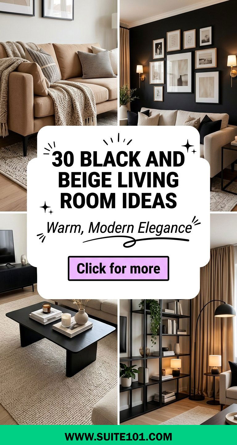 30 Black and Beige Living Room Ideas for Warm Modern Elegance - 30 Black and Beige Living Room Ideas for Warm, Modern Elegance